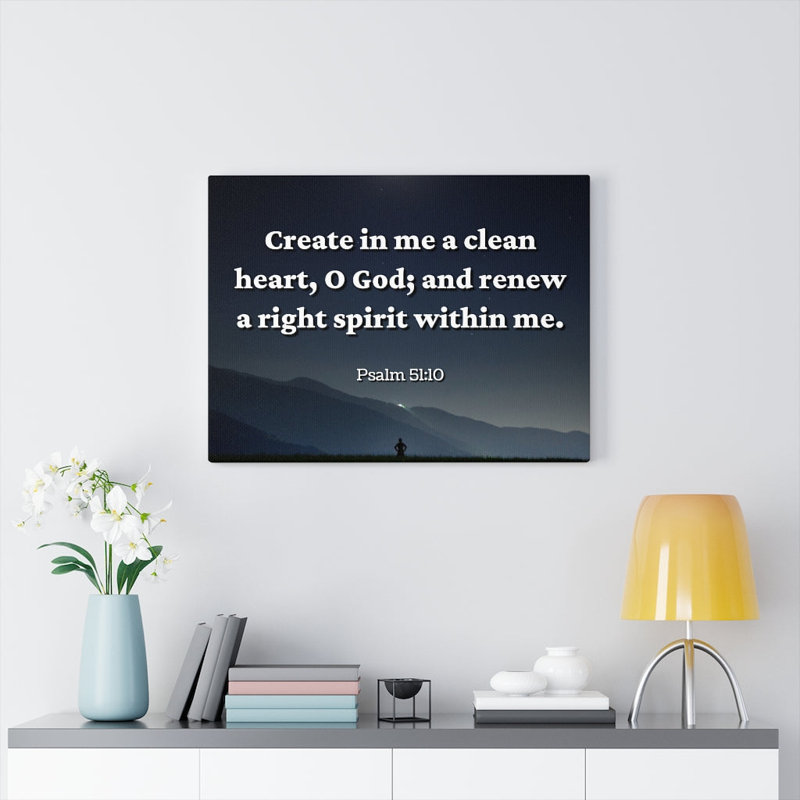 Right Spirit Psalms 51:10 - Wrapped Canvas Print, 61cm H x 76cm W