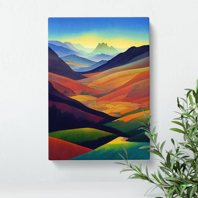 Meadow Landscape Watercolour No.4 - Wrapped Canvas