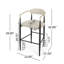 Ensemble de 2 tabourets de bar, tabourets de bar rembourrés avec dossier et pieds en fer pour îlot de cuisine, assise en tissu beige, capacité de poids de 260 lb