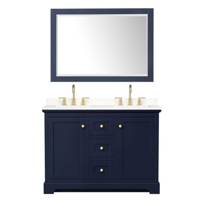 Ensemble de meuble-lavabo double 48 po avec miroir Avery