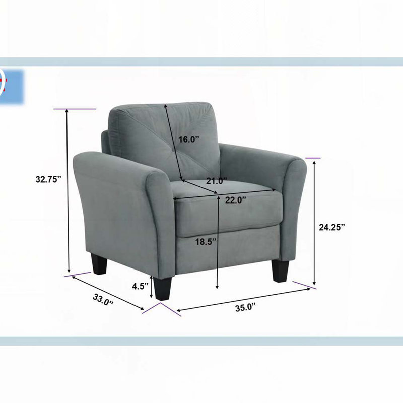 Fauteuil d'appoint en velours, Gris