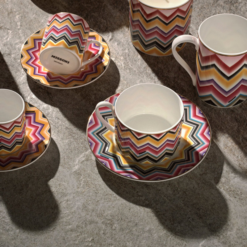 Missoni Tasse tasse de luxe boîte de luxe de Marrakech 3 po, H 3,9 po, capuchon 12,5 oz