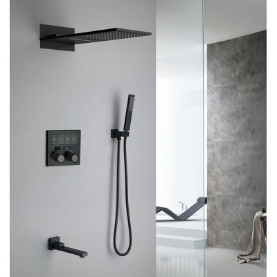 Pomme de douche thermostatique à quatre poignées à affichage numérique