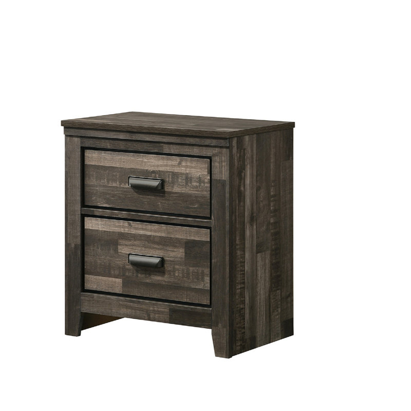 Table de chevet 2 tiroirs Contemporary, Brun