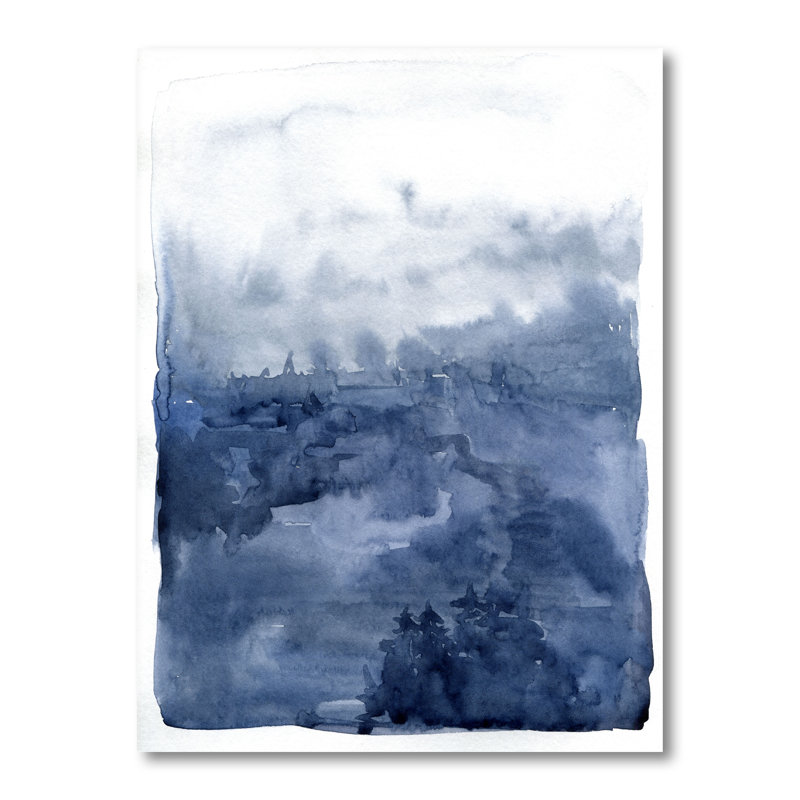 «Winter Landscape Watercolor Forest», art mural sur toile traditionnel, L 12 po x H 20 po x P 1 po, Toile tendue
