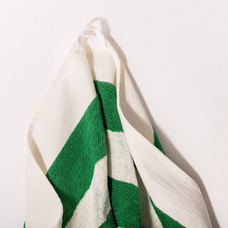 Beach Towel, Green/White
