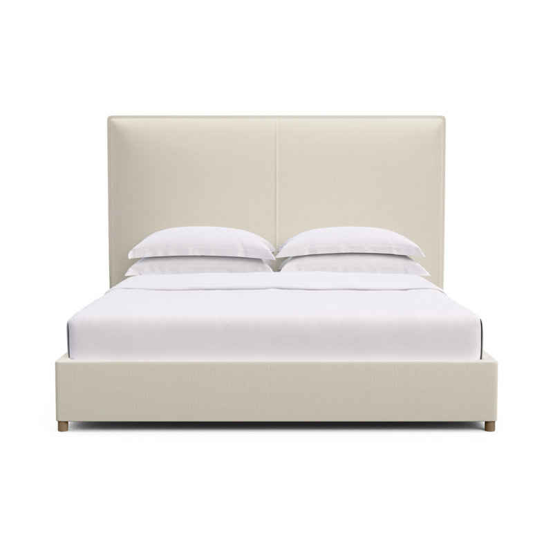 Mansfield Upholstered Bed, California King, Box Weave Linen Oyster, Weathered