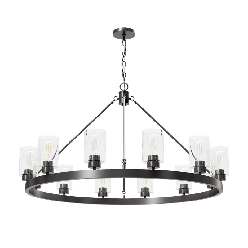 Hartland 12 - Light Wagon Wheel Chandelier, Noble Bronze