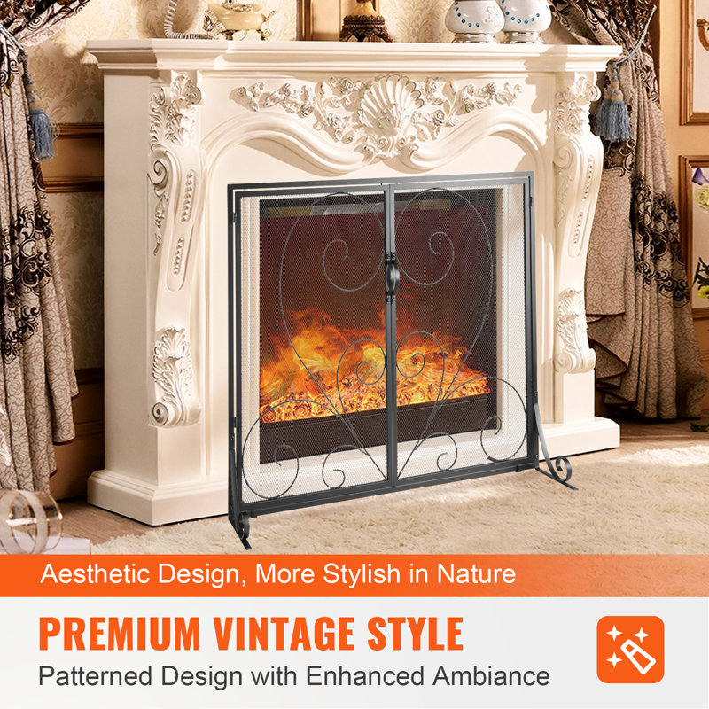 1 Panel Iron Fireplace Screen