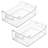 iDesign Plastic Stackable Pantry Bin - Storage Bin with Handles for Cabinets or Fridge - Set of 2 - Clear