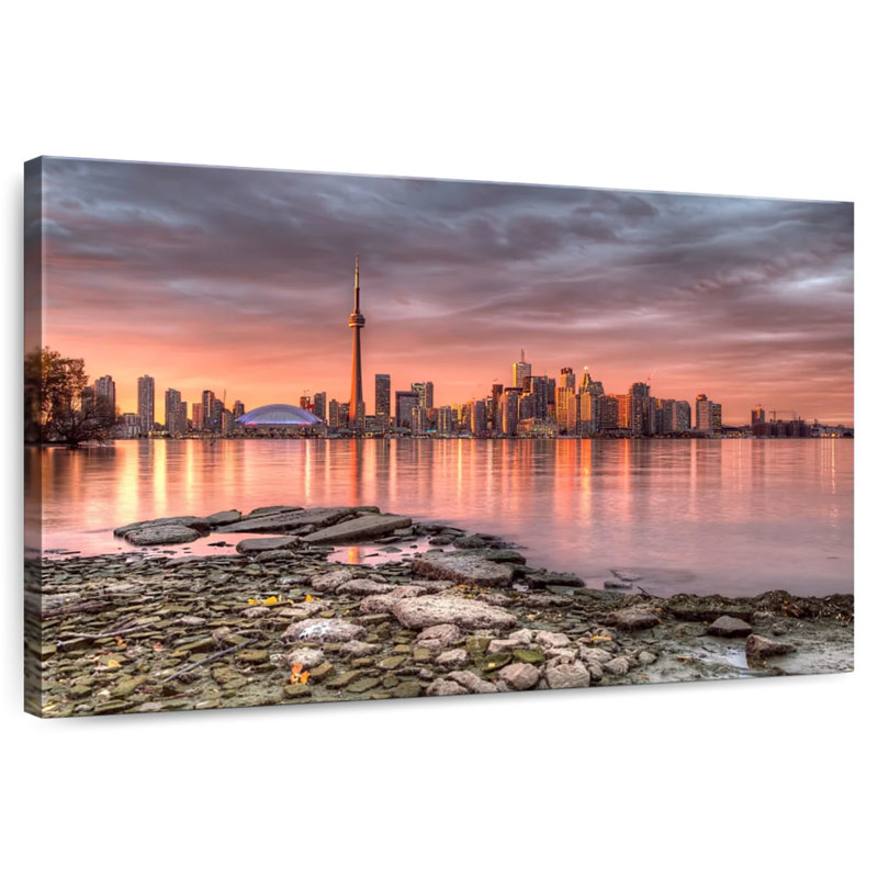 Nicci, coucher de soleil sur l'horizon de Toronto, H 26 po x l 39 po