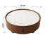 Table basse Mid-Century moderne avec rangement caché et plateau en pierre