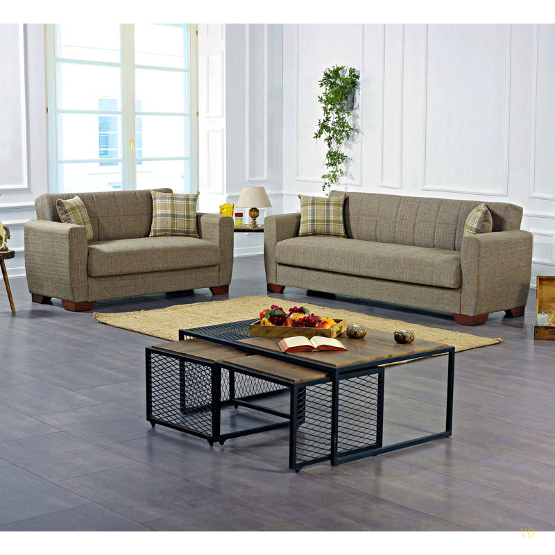 Causeuse convertible avec rangement Loveseat Sofa Collection, Brun