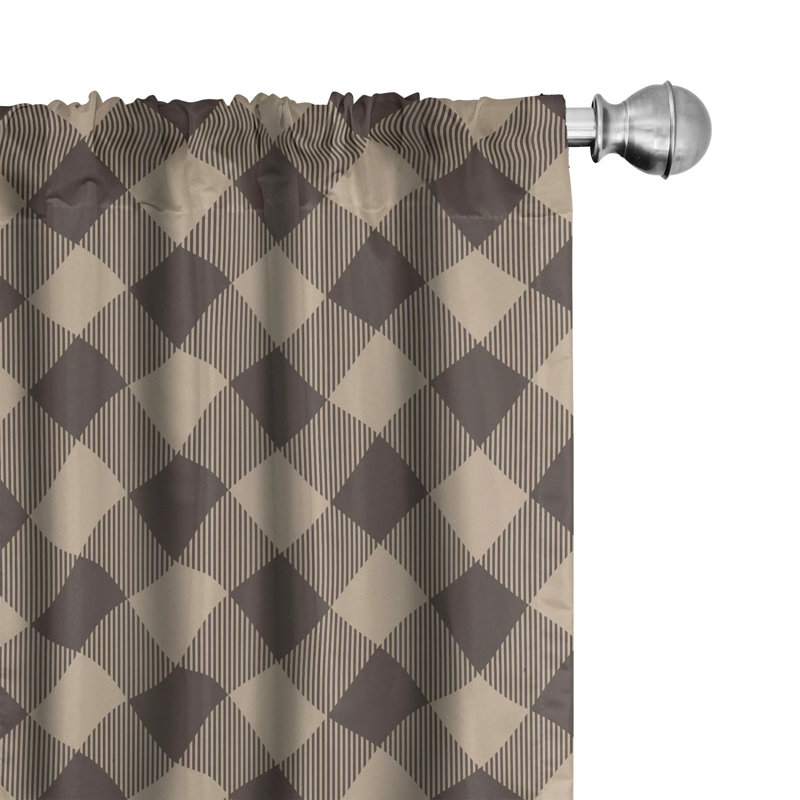 Plaid Semi-Sheer Rod Pocket Curtain Panels, 28" x 63"