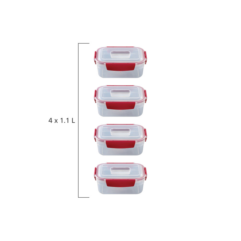 Joseph Joseph Nest Lock 8-Piece Rectangular Food Storage Container Set, BPA Free