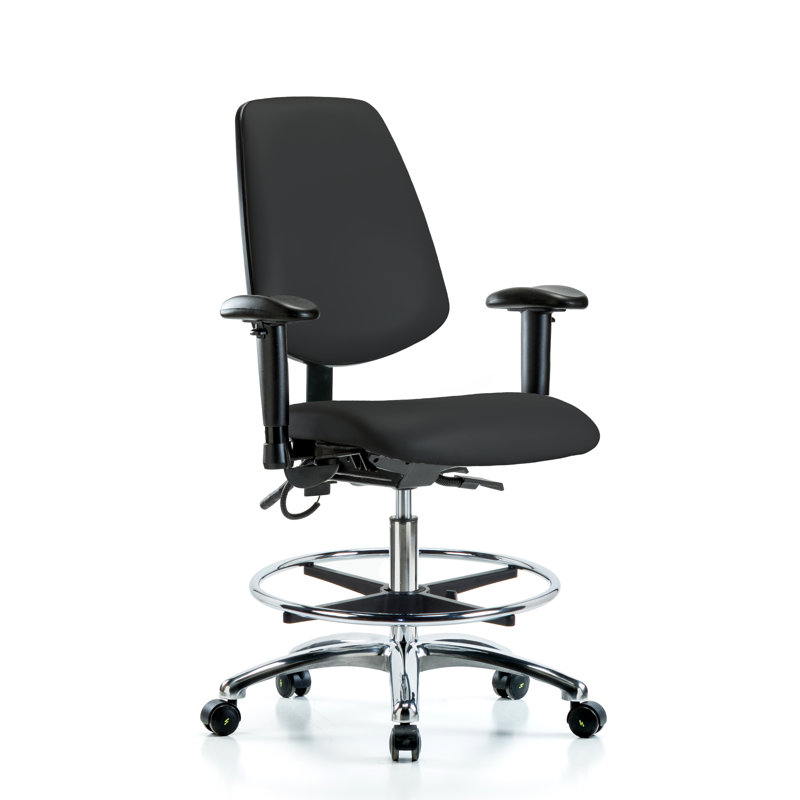Chaise de dessinateur Leonardo, Noir, Roulettes, Non inclus