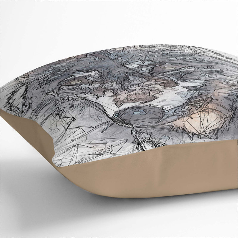 Square Throw Cushion, Stone, 40cm H x 40cm W x 15cm D