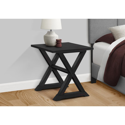 Table d'appoint, bout, table d'appoint, carré, table de chevet, chambre à coucher, lampe, placage noir, transitionnel