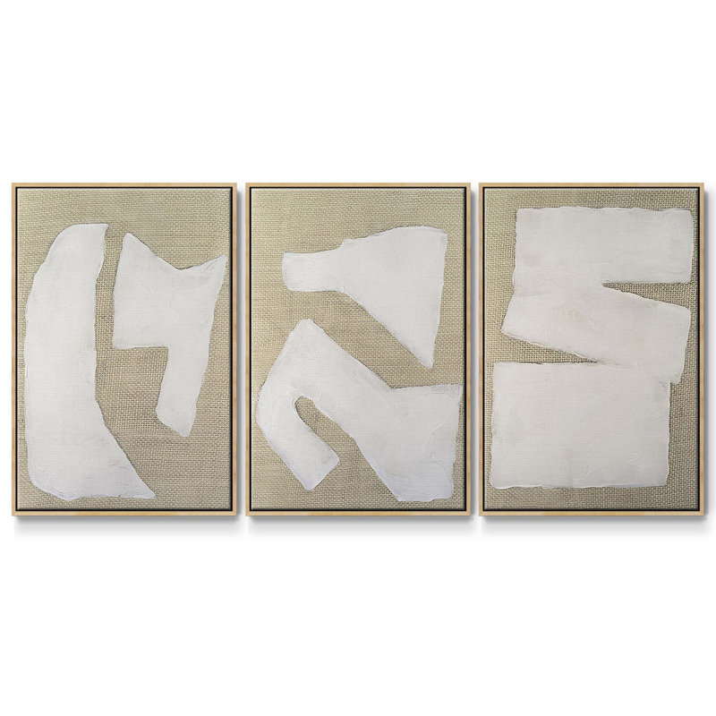 Ensemble de 3 pièces Wabi Sabi, H 40 po x l 78 po, Bois naturel