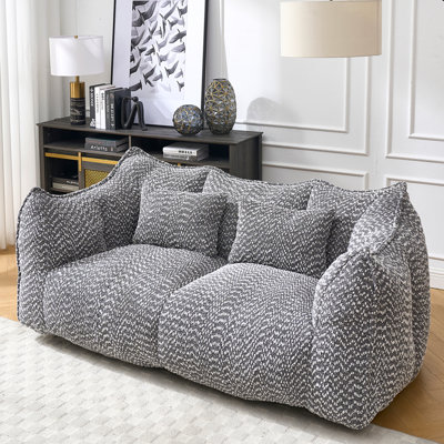 Fauteuil à billes doux avec noyau en mousse haute résilience pour deux personnes. Le confortable canapé inclinable carré est idéal pour les membres de la famille et les amis qui s'amusent à jouer, lire, regarder la télévision