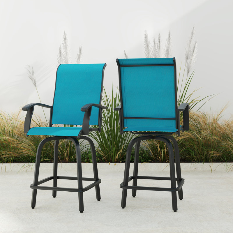 2 Person Counter-Height Dining Set, Gray/Blue