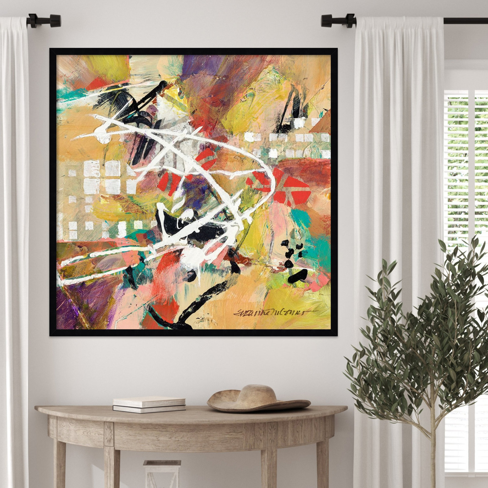 Sutter "Boogie" Print by Suzanne McCourt, 33" H x 33" W, Black