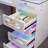 Vanity Desk with Lights RGB Color 7 Oval Glass Fronted Drawers with Crystal Handles Type C & USB Charger for Bedroom