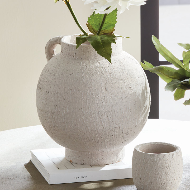 Gianna Handmade Terracotta Table Vase, 12" H x 11.25" W x 11.25" D