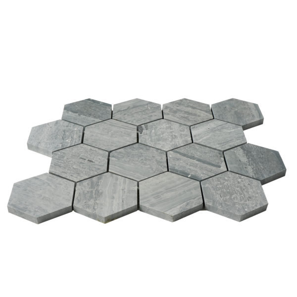 Bois flottant hexagonal bleu 3 po