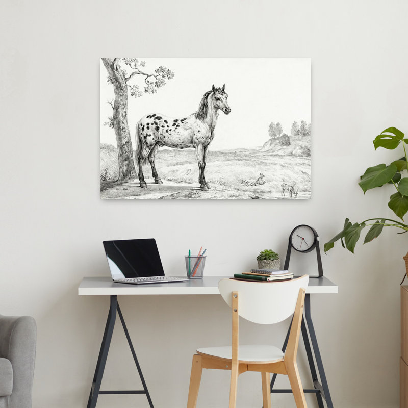 Art mural cheval rétro classique, H 36 po x l 24 po