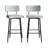 BLACK METAL SWIVEL COUNTER CHAIR IN LIGHT GREY CHENILLE-1240765691
