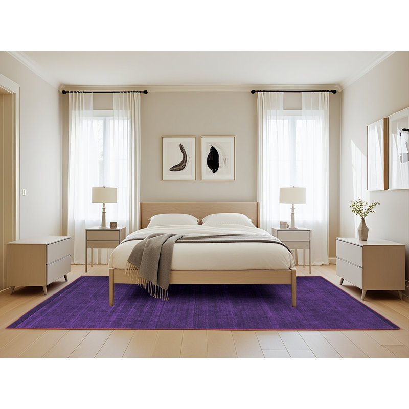 Tapis mauve Mid-Century Modern 426, Rectangle de 5 pi x 8 pi