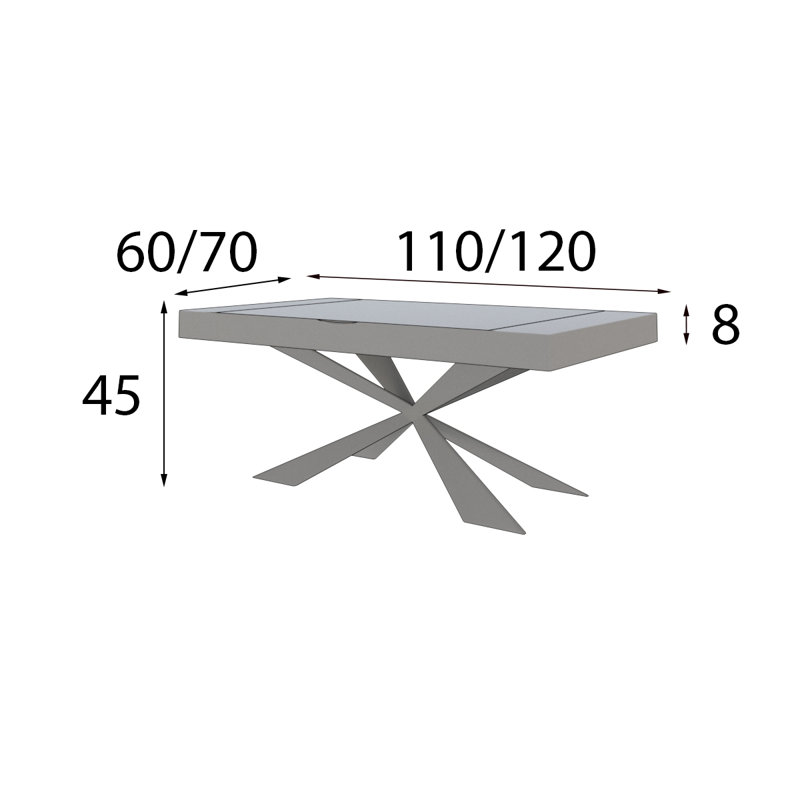 MX09 Coffee Table, 18" H x 43" L x 36" W