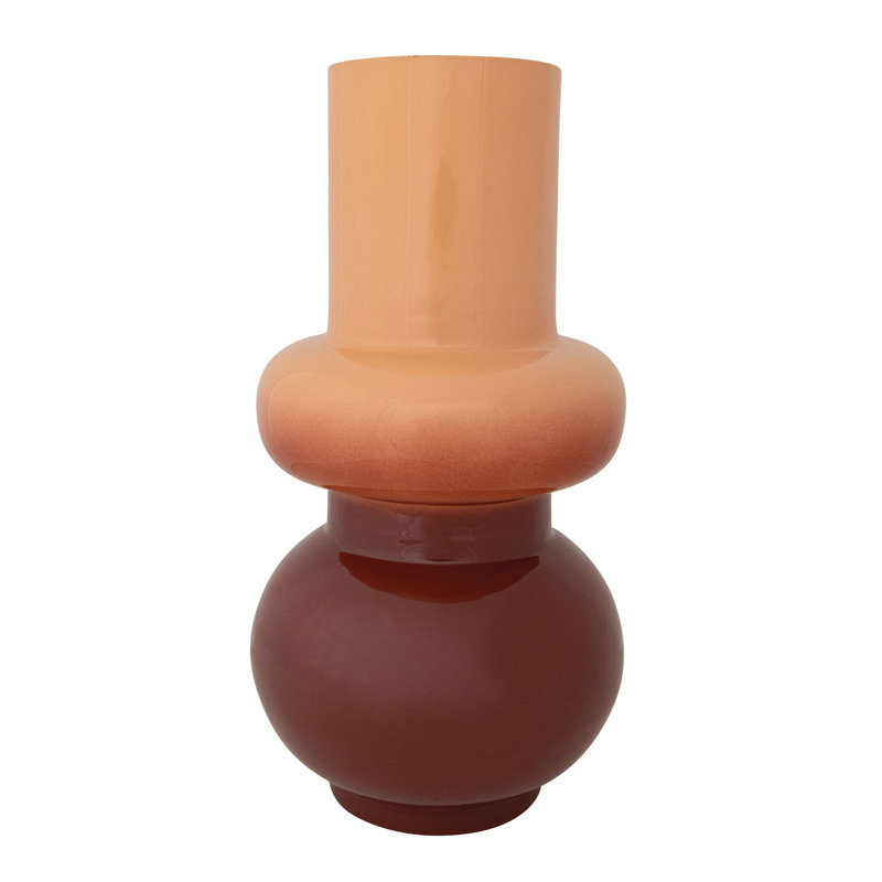 Vase intérieur / extérieur en métal émaillé