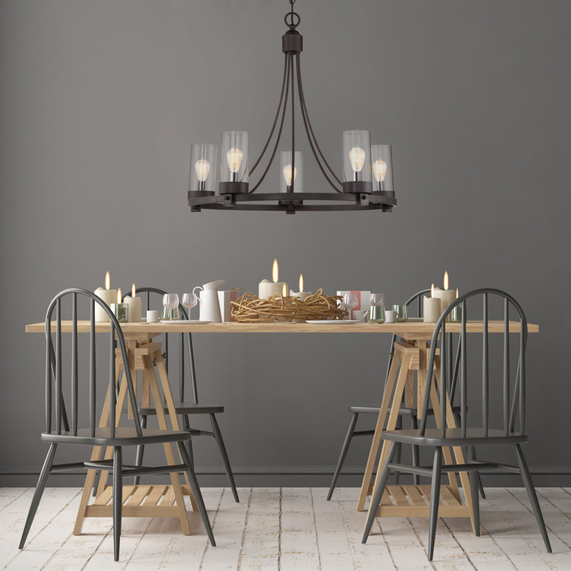 Laurie 5-Light Chandelier, Nickel brossé