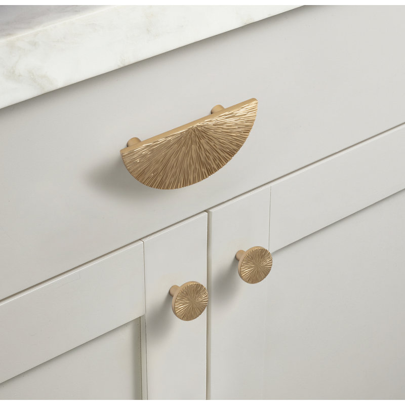 Champagne Bronze Round Modern Cabinet Knob Set