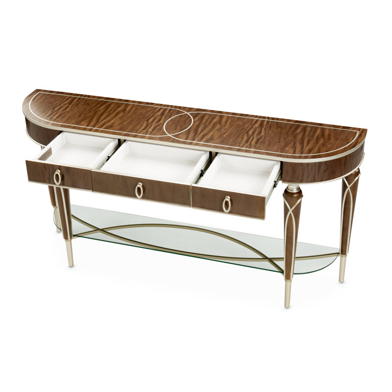 Villa Cherie Console Table, Hazelnut/Chardonnay