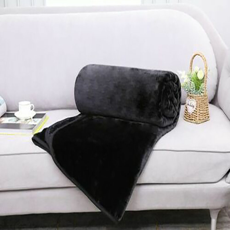 Erna Canora Grey Throw, W200 x L240cm, Black