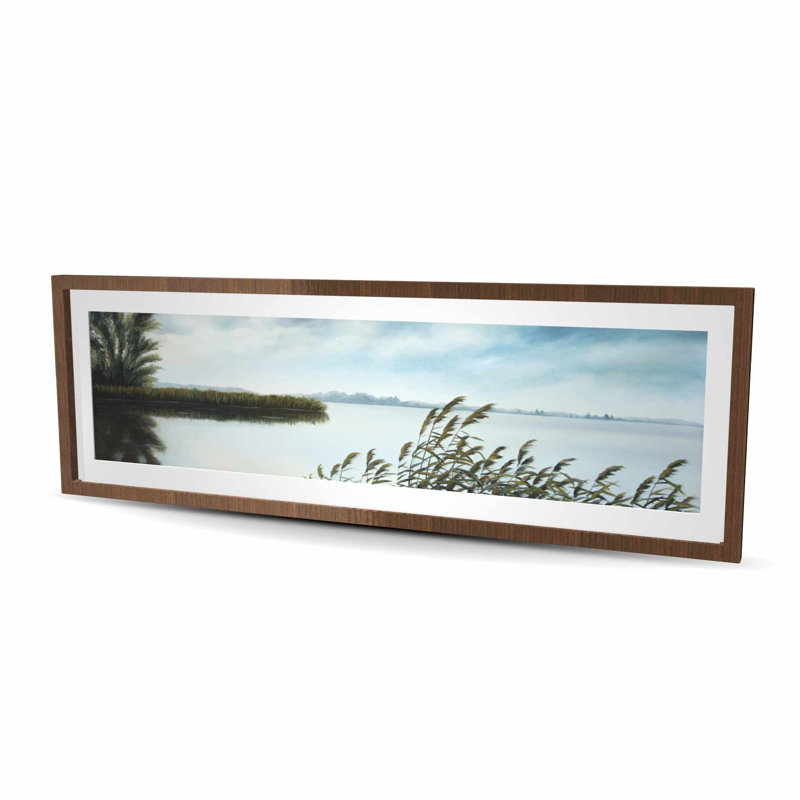 Quiet Lake - reproduction mat contemporaine encadrée pour la décoration intérieure, H 60 po x l 20 po, Brun