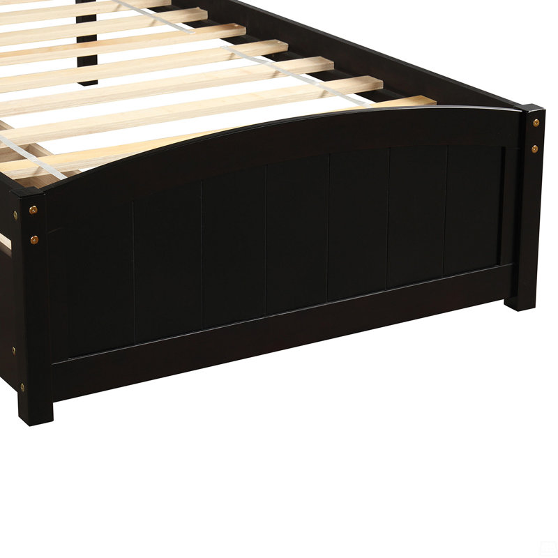 Lit plateforme simple avec deux tiroirs, Espresso