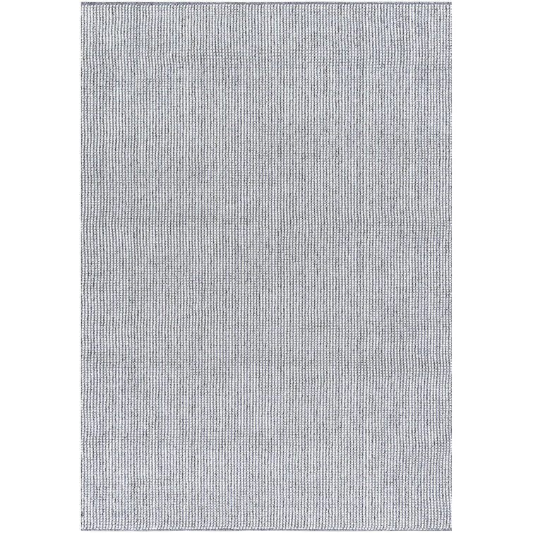 Rectangle Machine Woven Polyester Area Rug in Ivory/Medium Gray