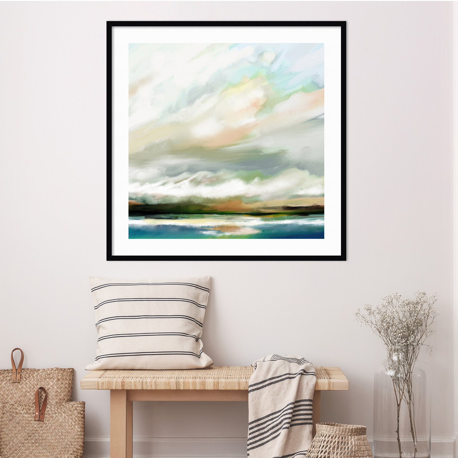 Sunday Morning by Mary Sparrow, 41" H x 41" W, Framed Print, Noir Black