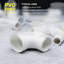 Coude 90 ° 6 plis 6 pouces en PVC 6 pouces, raccord Hub x Spigot, raccord de plomberie durable pour drain, (paquet de 5)