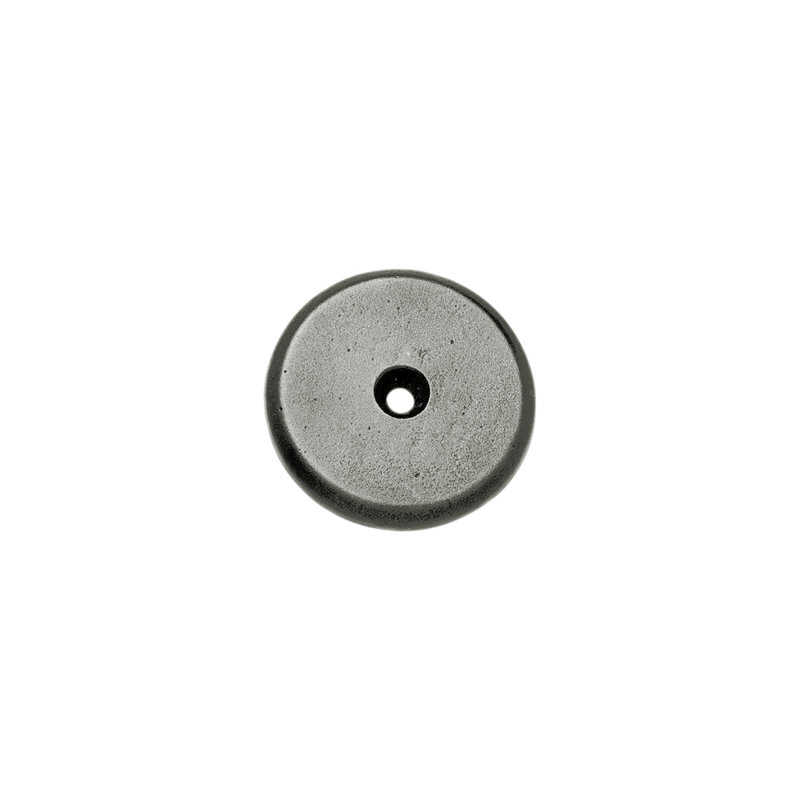 Round Metal Knob Backplate, White Bronze Dark, 0.88" H x 0.88" W x 0.13" D