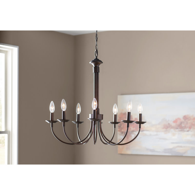 Lustre empire à 8 lumières de style bougie Richeson, H 24 po x l 26,5 po x P 26,5 po, Bronze huilé, 8