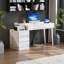 Bureau moderne blanc 39 po avec 5 tiroirs - Solution de bureau à domicile peu encombrante