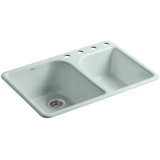 Executive Chef 33" L x 22" W Drop-In Kitchen Sink with 4 Faucet Holes