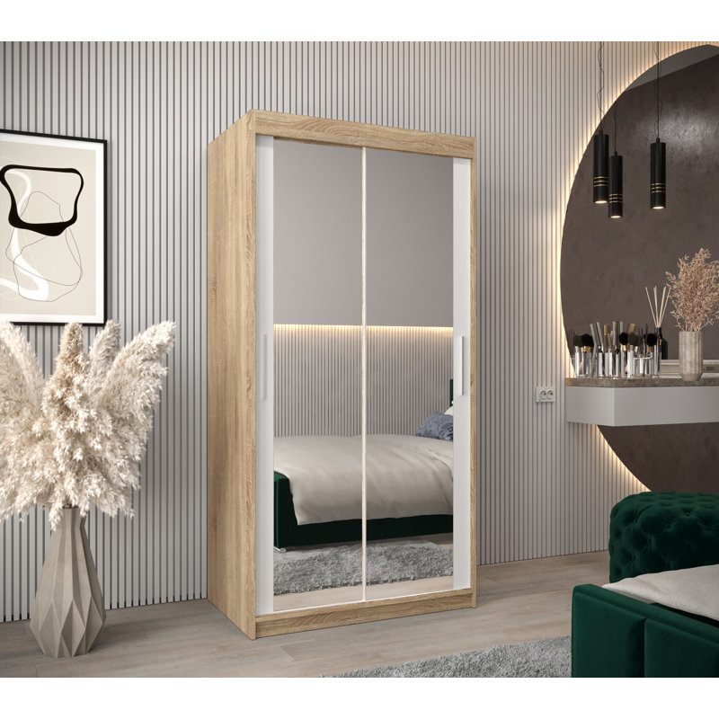 Aba 2 Door Manufactured Wood Wardrobe, Sonoma Oak