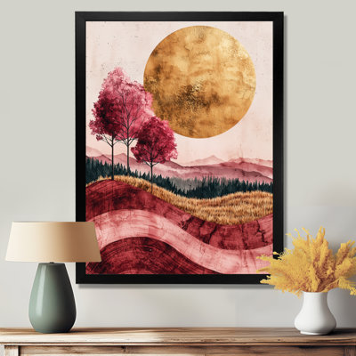 «Farm Charm Meadow With Lavender Ink Field Landscape IV», art mural sur toile