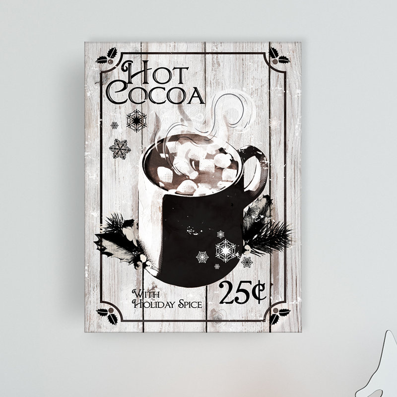 «Hot Cocoa» par Olivia Rose - impression sur toile tendue, H 16 po x l 12 po x P 1,5 po